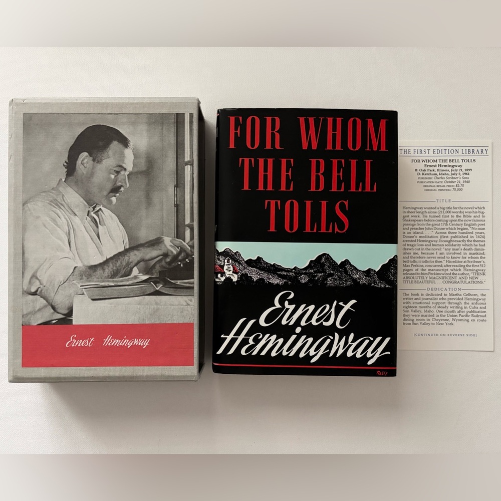 VTG Ernest Hemingway For Whom the Bell Tolls Charles Scribner's Sons 1940 1st Ed